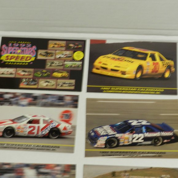 Vintage 1992 "Superstar Calendars" set NASCAR Postcard Competitive Motorsports A - Picture 2 of 8